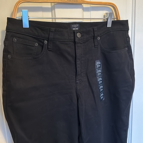J. Crew Factory Petite Mid-Rise Flare Crop Jean with All-Day Stretch in Black - Picture 3 of 8